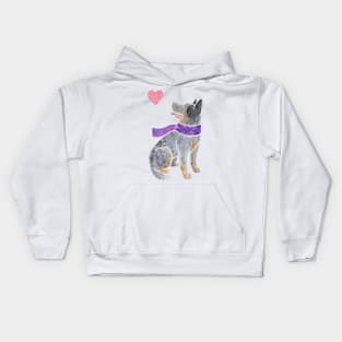 Watercolour Australian Cattle Dog Kids Hoodie